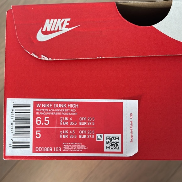 Nike Dunk High Black White Women 6.5 / Men 5 - Picture 7 of 7